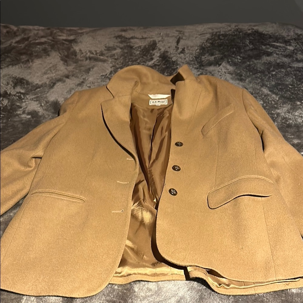 Tan Blazer with Button Closure